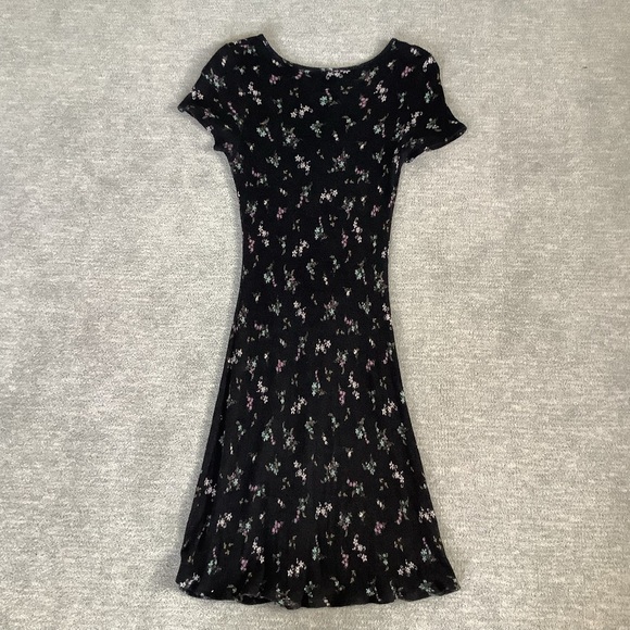 SO Black Ditsy Floral 90’s Stretch Dress Sz. M - Picture 3 of 6